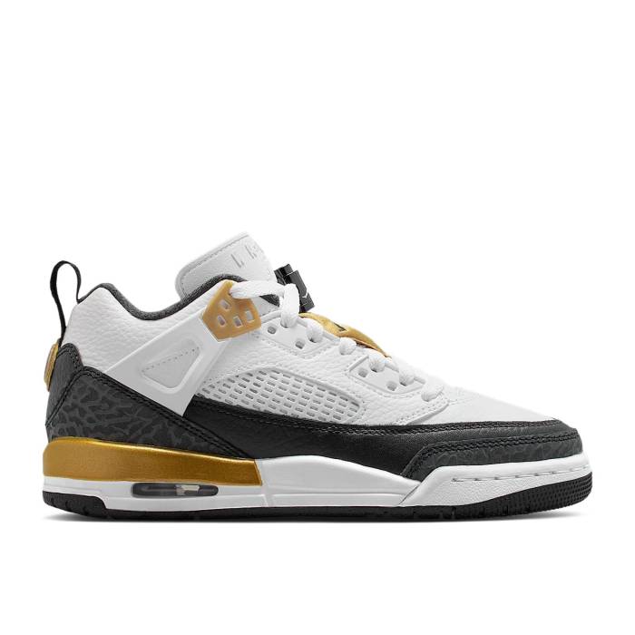 ナイキ エアジョーダン Air Jordan 【 Jordan Spizike Low ガウス \u0027White/Metallic Gold/Black\u0027 Youth White/Metallic Gold/Black 】 お坊っちゃん キッズ 白いこと 白いこと ゴールド 黒いこと 黒いこと