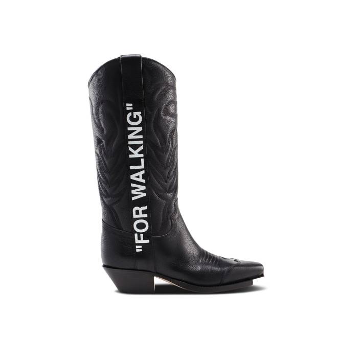 象牙色 Off-White 【 Wmns Cowboy Boot \u0027For Walking - Black\u0027 Women Black/White 】 ブーツ レディース 黒いこと 黒いこと 白いこと 白いこと