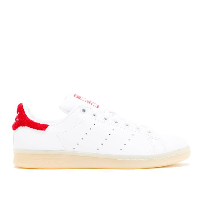 アディダス Adidas 【 Wmns Stan Smith Women Footwear White/Footwear White/Collegiate Red 】 レディース 白いこと 白いこと Red 赤・赤いこと