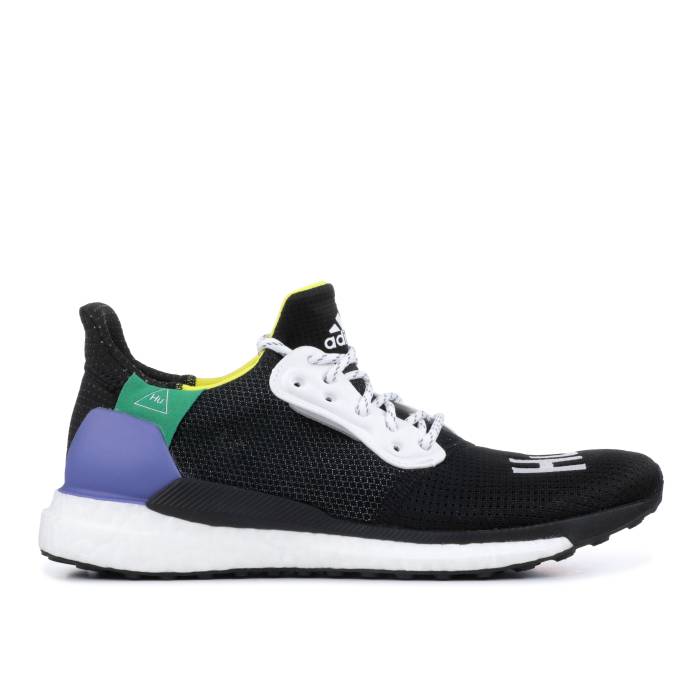 アディダス Adidas 【 Pharrell X Wmns Solar Hu Glide 'Black' Women Core Black/Cloud White/Bright Cyan 】 グライド レディース コア 黒色 ブラック 白色 ホワイト シアン