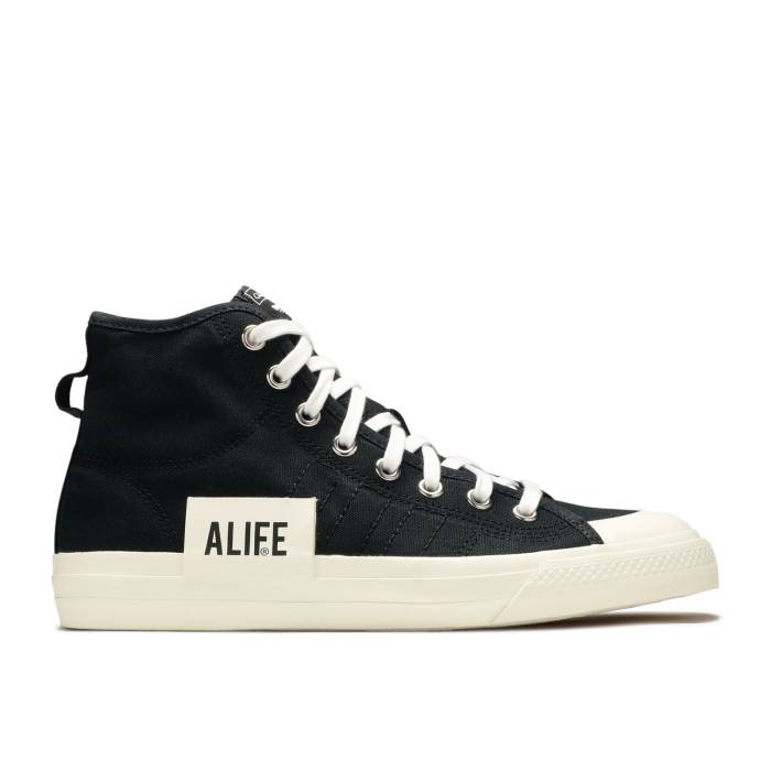 アディダス Adidas 【 Alife X Nizza High \u0027Black\u0027 Men Core Black/Off White/Off White 】 エーライフ ご機嫌 メンズ 中核グループ 黒いこと 黒いこと 白いこと 白いこと