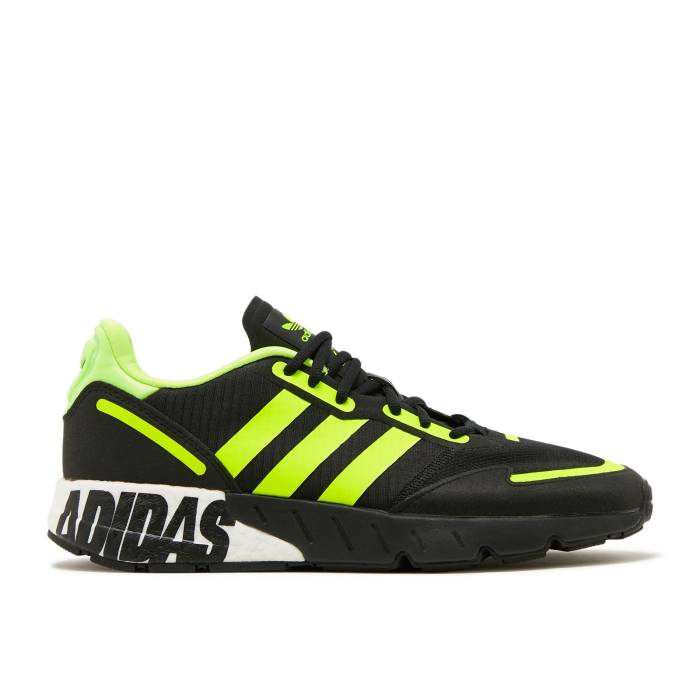 アディダス Adidas 【 Zx 1K Boost \u0027Bold Logo Graphic - Black Solar Yellow\u0027 Men Core Black/Solar Yellow/Matte Silver 】 ブースト ロゴタイプ グラフィック 黒いこと 黒いこと メンズ 中核グループ 黒いこと 黒いこと yellow 黄味がかった・黄色 Silve