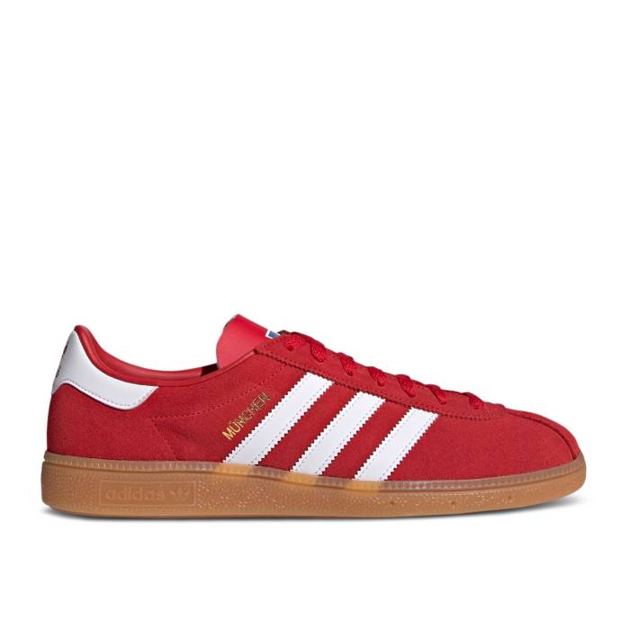 アディダス Adidas 【 Munchen 'Scarlet Gum' Men Scarlet/Core White/Gold Metallic 】 メンズ コア 白色 ホワイト ゴールド|スニケス