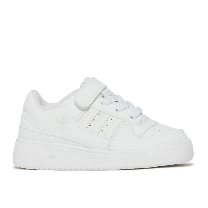 アディダス Adidas 【 Forum Low J 'Triple White' Youth Cloud White/Cloud White/Cloud White 】 フォーラム ジュニア キッズ 白色 ホワイト｜スニケス
