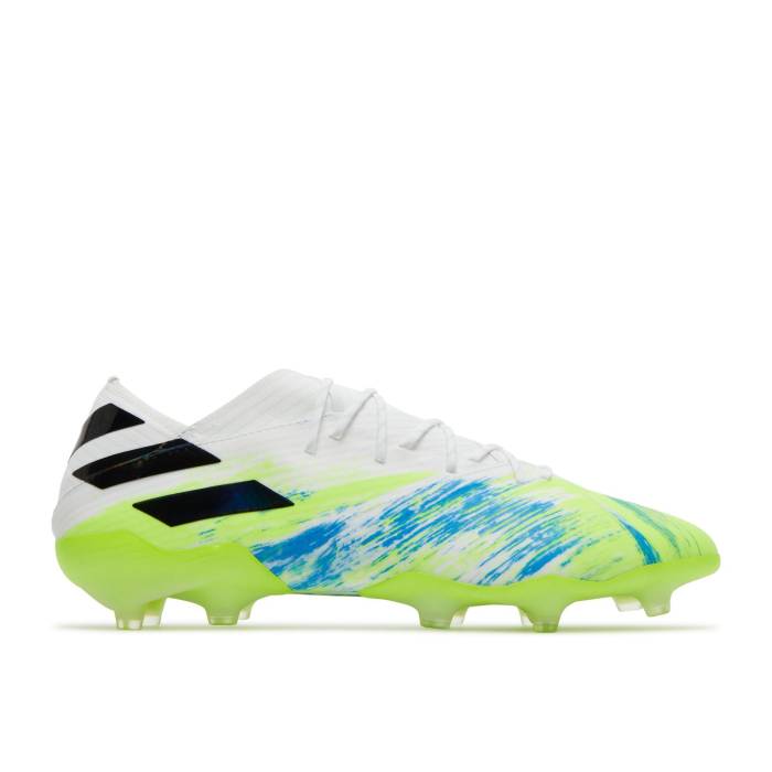 アディダス Adidas 【 Nemeziz 19.1 Fg 'Tension Tape - Signal Green' Men Cloud White/Core Black/Signal Green 】 ネメシス メンズ 白色 ホワイト コア 黒色 ブラック green 緑・グリーン｜スニケス