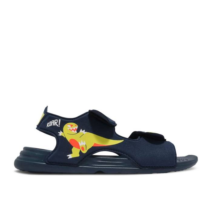 アディダス Adidas 【 Swim Sandals Little Kid \u0027Dinosaur\u0027 Youth Crew Navy/Cloud White/Acid Yellow 】 サンダル お坊っちゃん キッズ 労働者の一団 紺色 米国海軍 白いこと 白いこと yellow 黄味がかった・黄色