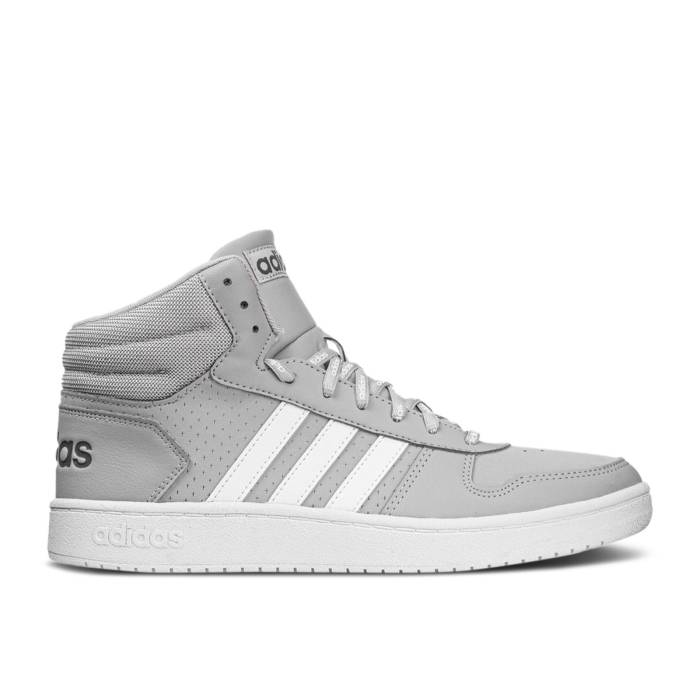 アディダス Adidas 【 Hoops 2.0 Mid \u0027Grey\u0027 Men Grey Two/Cloud White/Grey Five 】 ミッド メンズ 薄墨色 薄墨色 白いこと 白いこと