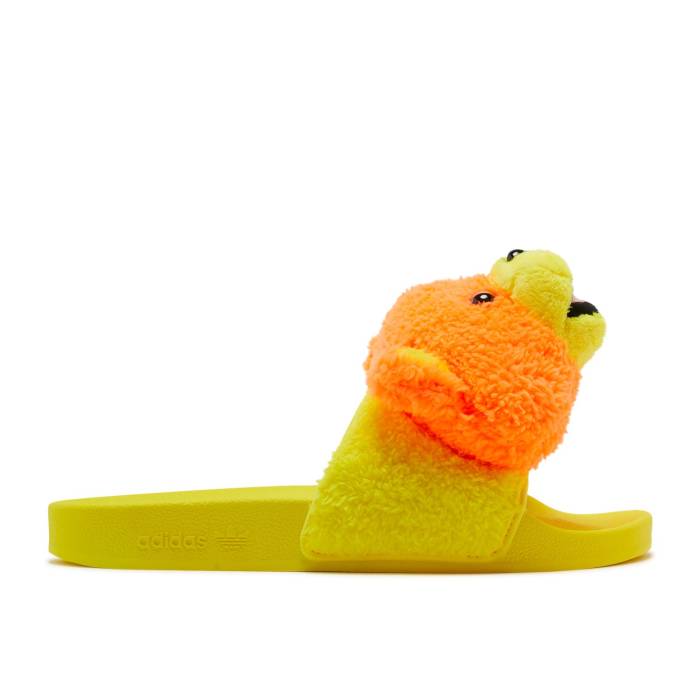アディダス Adidas 【 Jeremy Scott X Adilette Slide \u0027Js Bear\u0027 Men Solar Orange/Bright Yellow/Core Black 】 ジェレミー アディレッタ Slide サンダル メンズ orange 橙・オレンジ色 yellow 黄味がかった・黄色 中核グループ 黒いこと ブラッ