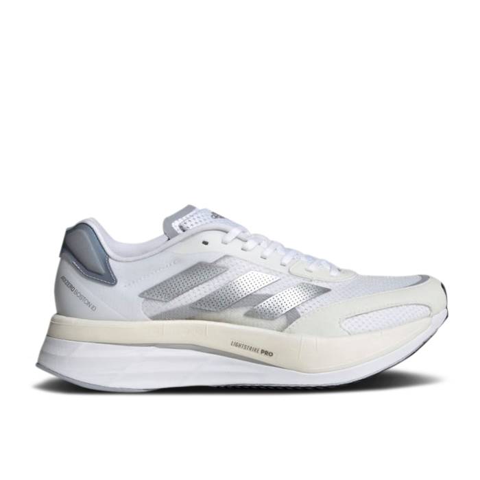 アディダス Adidas 【 Wmns Adizero Boston 10 \u0027White Silver Metallic\u0027 Women Cloud White/Silver Metallic/Halo Silver 】 アディゼロ 豆の町 Silver しろがね色・しろがね色 レディース 白いこと 白いこと Silver しろがね色・しろがね色