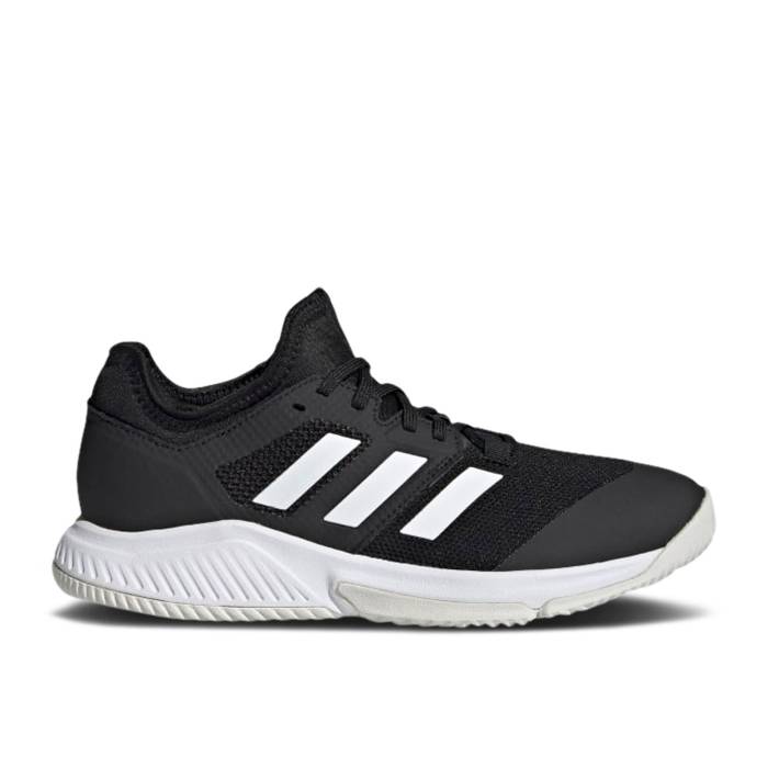 アディダス Adidas 【 Wmns Court Team Bounce In \u0027Core Black\u0027 Women Core Black/Cloud White/Silver Metallic 】 厚地の外套 Team 野球クラブ バウンス レディース 中核グループ 黒いこと 黒いこと 白いこと 白いこと Silver しろがね色・しろがね色