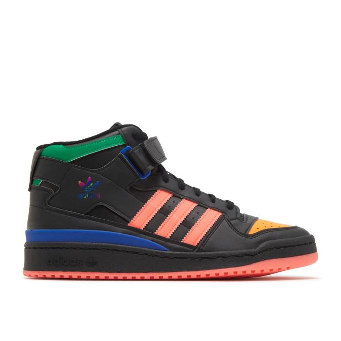 アディダス Adidas 【 Forum Mid 'Black Multi' Men Core Black/Core Black/Bold Blue 】 フォーラム ミッド メンズ コア 黒色 ブラック 青色 ブルー