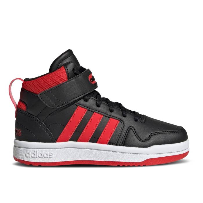 アディダス Adidas 【 Postmove Mid J \u0027Black Vivid Red\u0027 Youth Core Black/Vivid Red/Cloud White 】 ミッド 御坊っちゃん キッズ 中核グループ 黒いこと 黒いこと Red 赤・赤いこと 白いこと 白いこと