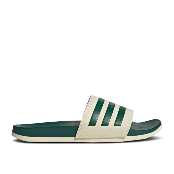 アディダス Adidas 【 Adilette Comfort Slide 'Collegiate Green' Men Wonder White/Collegiate Green/Gold Metallic 】 アディレッタ Slide サンダル メンズ 白色 ホワイト green 緑・グリーン ゴールド|スニケス