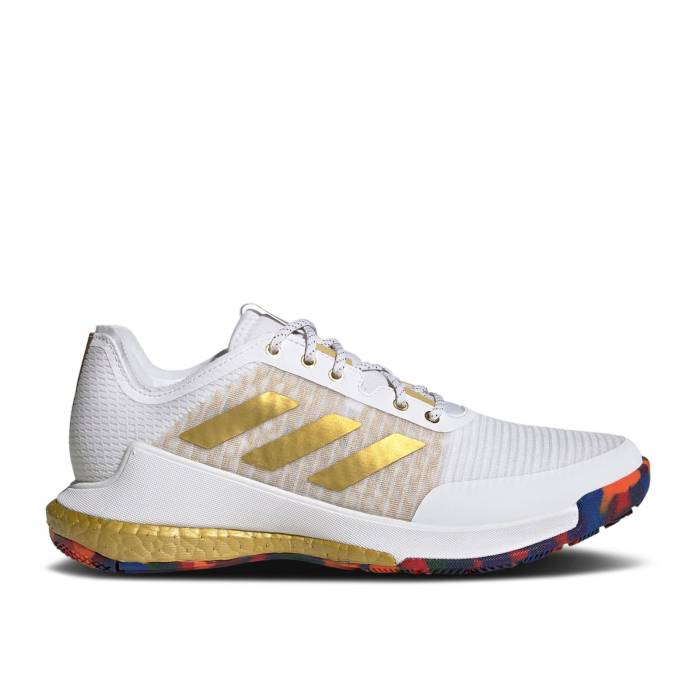 アディダス Adidas 【 Wmns Crazyflight \u0027White Gold Metallic\u0027 Women Cloud White/Gold Metallic/Cloud White 】 ゴールド レディース 白いこと 白いこと ゴールド