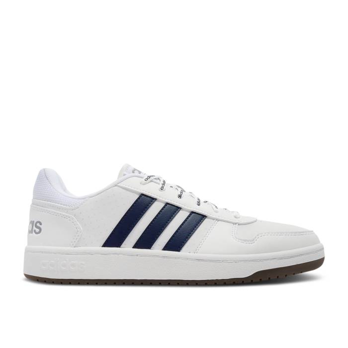 アディダス Adidas 【 Hoops 2.0 'White Crew Navy' Men Cloud White/Crew Navy/Gum 】 クルー メンズ 白色 ホワイト クルー 紺色 ネイビー