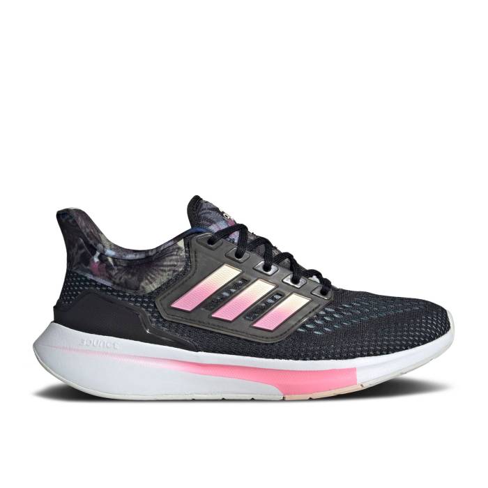 アディダス Adidas 【 Wmns Eq21 Run \u0027Floral\u0027 Women Core Black/Bliss Orange/Bliss Pink 】 幽客 レディース 中核グループ 黒いこと 黒いこと orange 橙・オレンジ色 pink サクラ色
