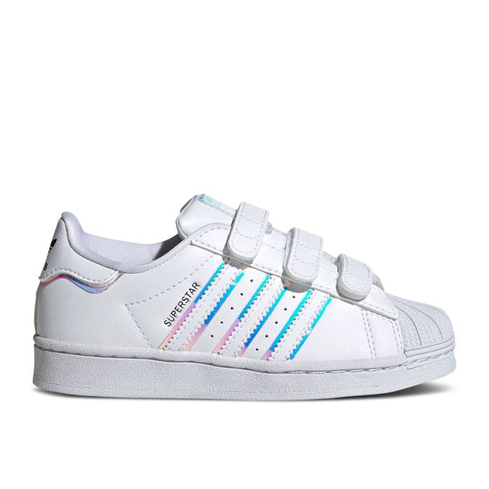 アディダス Adidas 【 Superstar Little Kid 'Iridescent' Youth Cloud White/Cloud White/Core Black 】 Superstar スーパースター ジュニア キッズ 白色 ホワイト コア 黒色 ブラック|スニケス
