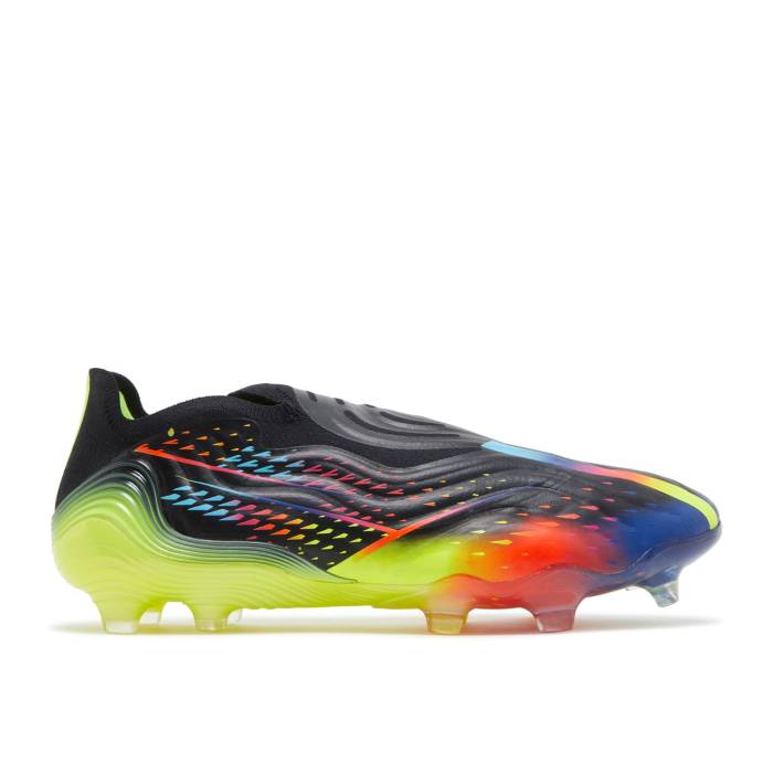 アディダス Adidas 【 Copa Sense+ Fg \u0027Al Rihla Pack - Black\u0027 Men Core Black/Bright Cyan/Team Solar Yellow 】 メンズ 中核グループ 黒いこと 黒いこと シアン Team 野球クラブ yellow 黄味がかった・黄色