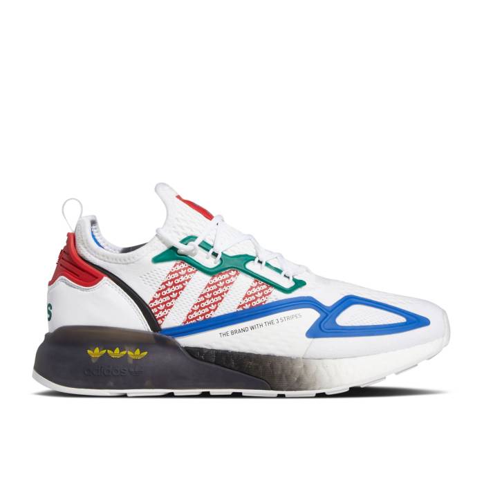 アディダス Adidas 【 Zx 2K Boost Logo Print Men Cloud White/Cloud White/Scarlet 】 ブースト メンズ 白色 ホワイト