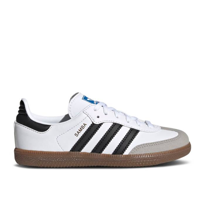アディダス Adidas 【 Samba Og J 'White Black Gum' Youth Cloud White/Core Black/Gum 】 サンバ 黒色 ブラック ジュニア キッズ 白色 ホワイト コア 黒色 ブラック｜スニケス