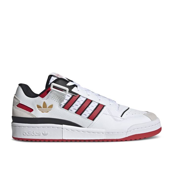 アディダス Adidas 【 Forum Exhibit Low \u0027White Scarlet\u0027 Men Footwear White/Scarlet/Core Black 】 討論会 メンズ 白いこと 白いこと 中核グループ 黒いこと 黒いこと