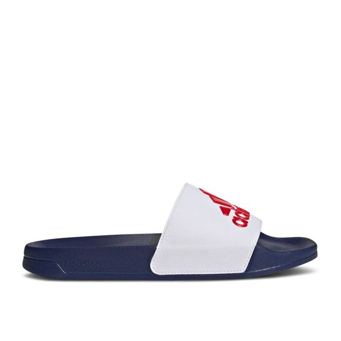 アディダス Adidas 【 Adilette Shower Slide \u0027White Victory Blue\u0027 Men Cloud White/Better Scarlet/Victory Blue 】 アディレッタ Slide サンダル Victory 制覇 メンズ 白いこと 白いこと Victory 制覇 青碧 青碧