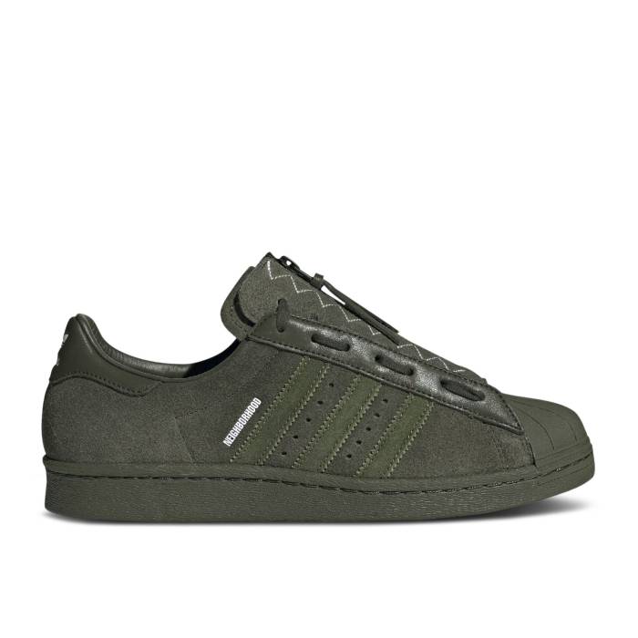 アディダス Adidas 【 Neighborhood X Superstar 80S \u0027Night Cargo\u0027 Men Night Cargo/Wild Pine/Cloud White 】 Superstar はやりっ子 メンズ ナイト爵 積貨委託貨物 wild ワイルド 白いこと 白いこと