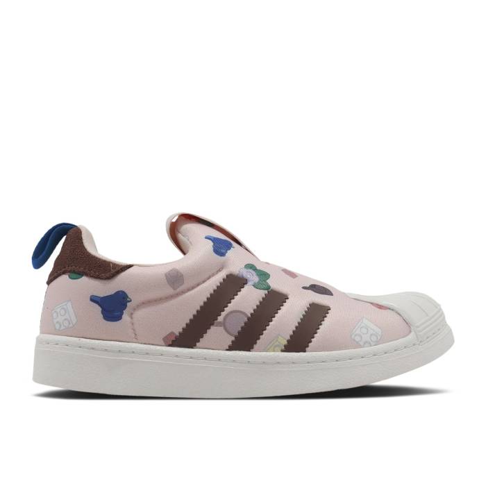 アディダス Adidas 【 Lego X Superstar 360 C \u0027Allover Print - Wonder Quartz\u0027 Youth Wonder Quartz/Earth Strata/Blue Royal 】 Superstar はやりっ子 御坊っちゃん キッズ 青味 青み
