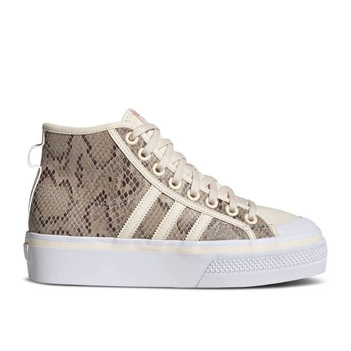 アディダス Adidas 【 Wmns Nizza Platform Mid \u0027Python\u0027 Women Wonder White/Wonder White/Core Black 】 ミッド レディース 白いこと 白いこと 中核グループ 黒いこと 黒いこと