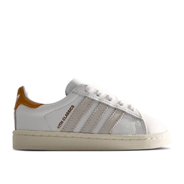 アディダス Adidas 【 Kith X Campus 80S I \u0027Classics Program - Mango\u0027 Infant Footwear White/Off White 】 構内 もの言う花 白いこと 白いこと
