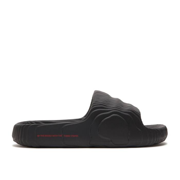 アディダス Adidas 【 Adilette 22 Slides 'Black Scarlet' Men Core Black/Core Black/Better Scarlet 】 アディレッタ メンズ コア 黒色 ブラック|スニケス