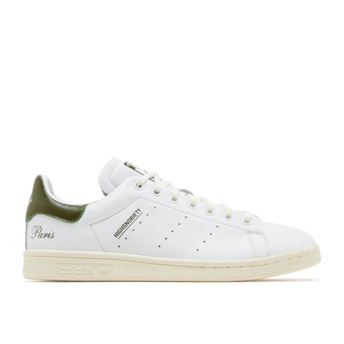 アディダス Adidas 【 Highsnobiety X Stan Smith \u0027Not In Paris - White Green\u0027 Men Cloud White/Cloud White/Cream White 】 白いこと 白いこと メンズ 白いこと 白いこと 皮膚軟化剤