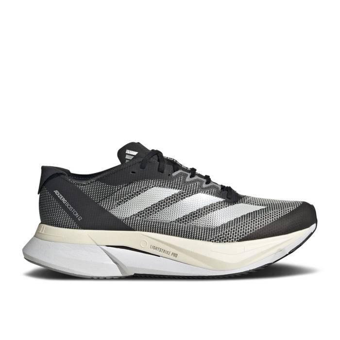 アディダス Adidas 【 Wmns Adizero Boston 12 \u0027Black Carbon\u0027 Women Core Black/Cloud White/Carbon 】 アディゼロ 豆の町 レディース 中核グループ 黒いこと 黒いこと 白いこと 白いこと 炭素
