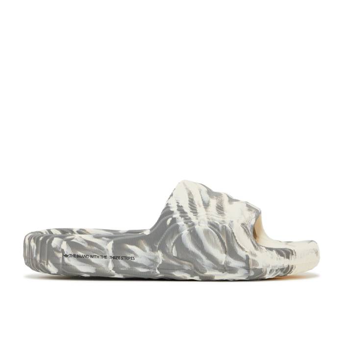 アディダス Adidas 【 Adilette 22 Slides \u0027Wonder White Grey\u0027 Men Wonder White/Grey Three/Core Black 】 アディレッタ 白いこと 白いこと メンズ 白いこと 白いこと 薄墨色 薄墨色 中核グループ 黒いこと 黒いこと