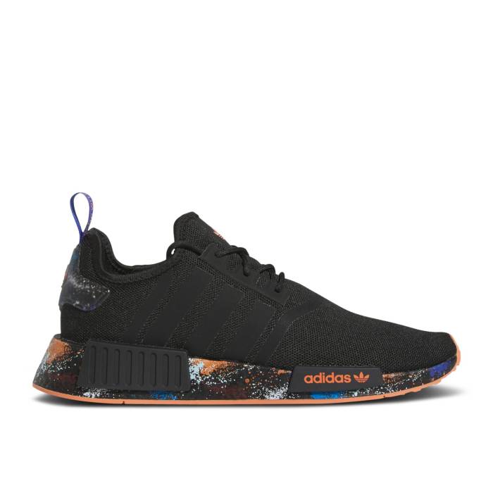 アディダス Adidas 【 Nmd_R1 'Splatter Print' Men Core Black/Semi Lucid Blue/Hazy Copper 】 メンズ コア 黒色 ブラック 青色 ブルー 銅色 コッパー