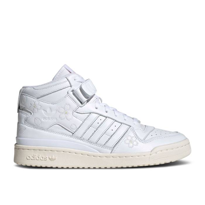 アディダス Adidas 【 Forum Mid \u0027Hanami - White\u0027 Men Cloud White/Cloud White/Off White 】 討論会 ミッド メンズ 白いこと 白いこと