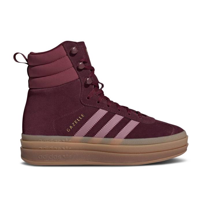 アディダス Adidas 【 Wmns Gazelle Boot 'Maroon Gum' Women Maroon/Wonder Orchid/Gold Metallic 】 ガゼル ブーツ レディース マルーン ゴールド