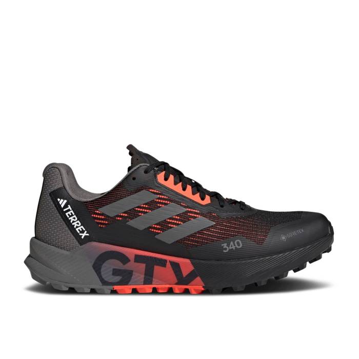 アディダス Adidas 【 Terrex Agravic Flow 2.0 Gore-Tex \u0027Black Solar Red\u0027 Men Core Black/Grey Four/Cloud White 】 流出受け答え ゴアテックス メンズ 中核グループ 黒いこと 黒いこと 薄墨色 薄墨色 白いこと 白いこと