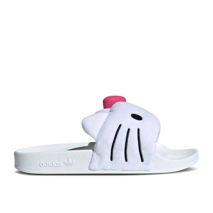 アディダス Adidas 【 Hello Kitty X Adilette Slide \u0027Hello Kitty And Friends\u0027 Men Footwear White/Core Black/Pink Fusion 】 アディレッタ Slide サンダル メンズ 白いこと 白いこと 中核グループ 黒いこと 黒いこと pink サクラ色 Fusion フュー