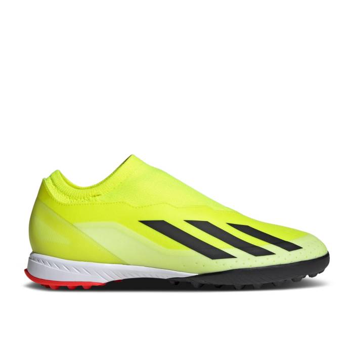 アディダス Adidas 【 X Crazyfast League Laceless Tf \u0027Solar Energy Pack\u0027 Men Team Solar Yellow/Core Black/Cloud White 】 活動力 メンズ Team 野球クラブ yellow 黄味がかった・黄色 中核グループ 黒いこと 黒いこと 白いこと 白いこと