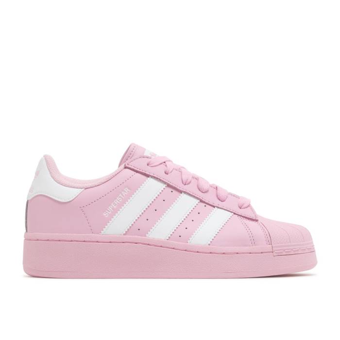 アディダス Adidas 【 Wmns Superstar Xlg \u0027True Pink\u0027 Women True Pink/Cloud White/True Pink 】 Superstar はやりっ子 レディース pink サクラ色 白いこと 白いこと