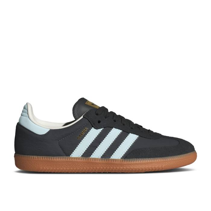 アディダス Adidas 【 Wmns Samba Og \u0027Carbon Almost Blue Gum\u0027 Women Carbon/Almost Blue/Chalk White 】 サンバ 青碧 青碧 レディース 炭素 青碧 青碧 白いこと 白いこと