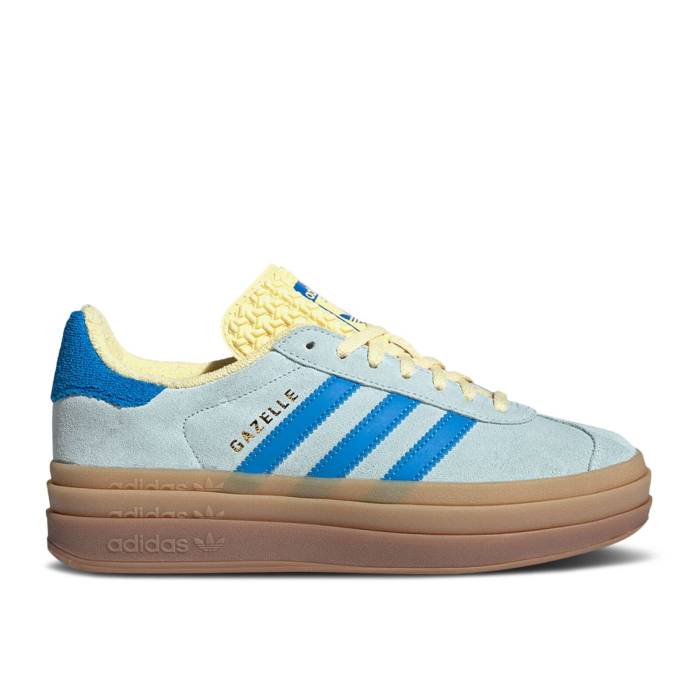 アディダス Adidas 【 Wmns Gazelle Bold \u0027Almost Blue Yellow\u0027 Women Almost Blue/Bright Blue/Almost Yellow 】 ガゼル 青味 青み レディース 青味 青み yellow 黄味がかった・黄色