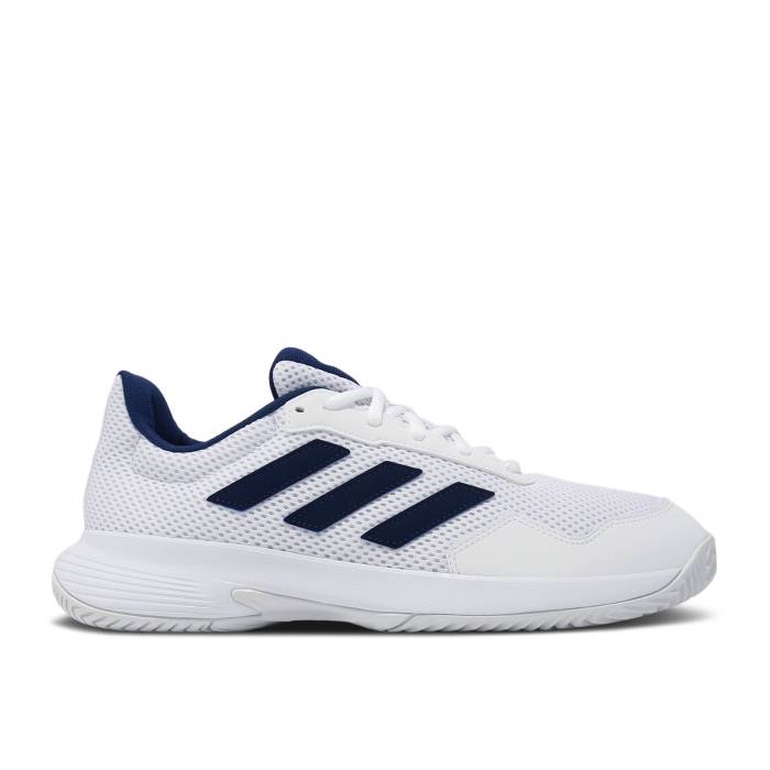 アディダス Adidas 【 Court Spec 2 \u0027White Dark Blue\u0027 Men Cloud White/Dark Blue/Cloud White 】 厚地の外套 メンズ 白いこと 白いこと 青味 青み