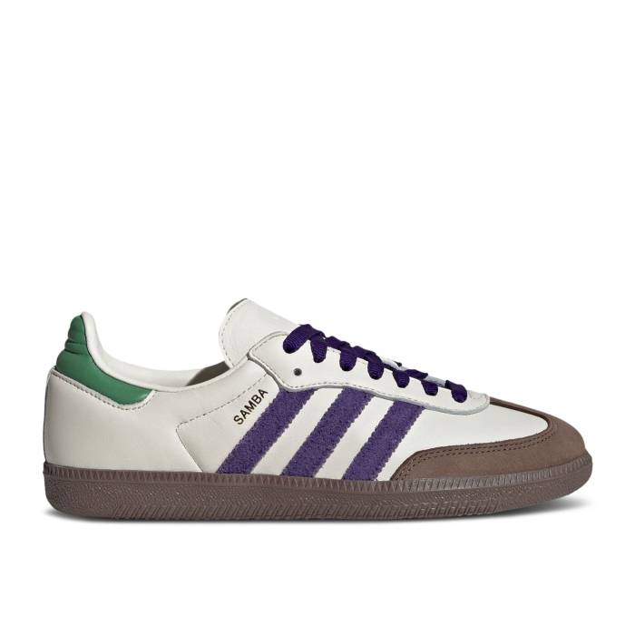 アディダス Adidas 【 Wmns Samba Og \u0027Off White Purple Green\u0027 Women Off White/Collegiate Purple/Preloved Green 】 サンバ 白いこと 白いこと Purple 紫・パープル レディース 白いこと 白いこと Purple 紫・パープル green 緑・グリ