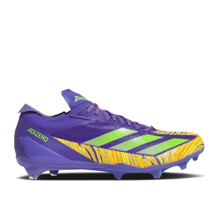 アディダス Adidas 【 Zubaz X Adizero Electric \u0027Purple Zebra\u0027 Men Purple/Team Solar Green/Team Solar Orange 】 アディゼロ メンズ Purple 紫・パープル Team 野球クラブ green 緑・緑であること orange 橙・オレンジ色