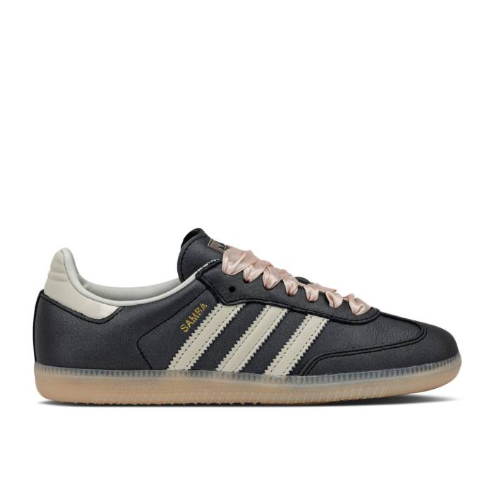 アディダス Adidas 【 Wmns Samba \u0027Black Wonder Quartz Ribbon Laces\u0027 Women Core Black/Off White/Wonder Quartz 】 サンバ レディース 中核グループ 黒いこと 黒いこと 白いこと 白いこと