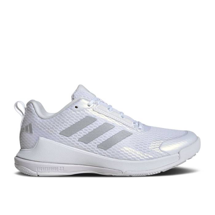 アディダス Adidas 【 Wmns Novaflight 2 Indoor \u0027White Silver Metallic\u0027 Women Cloud White/Silver Metallic/Cloud White 】 Silver しろがね色・しろがね色 レディース 白いこと 白いこと Silver しろがね色・しろがね色