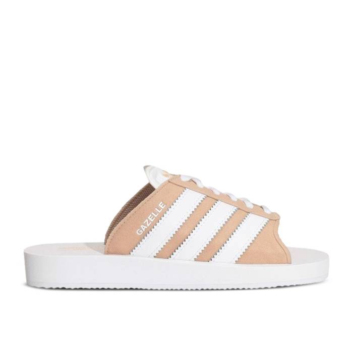 アディダス Adidas 【 Gazelle Beach Slides \u0027Magic Beige\u0027 Men Magic Beige/Footwear White/Footwear White 】 ガゼル メンズ 神通力 ベージュ 白いこと 白いこと
