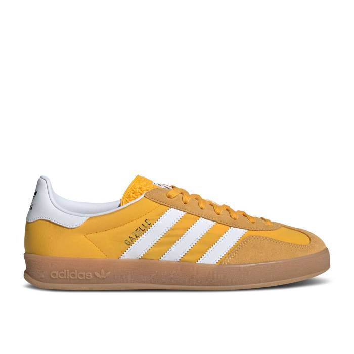 アディダス Adidas 【 Gazelle Indoor \u0027Crew Yellow\u0027 Men Crew Yellow/Cloud White/Almost Yellow 】 ガゼル メンズ 労働者の一団 yellow 黄味がかった・黄色 白いこと 白いこと